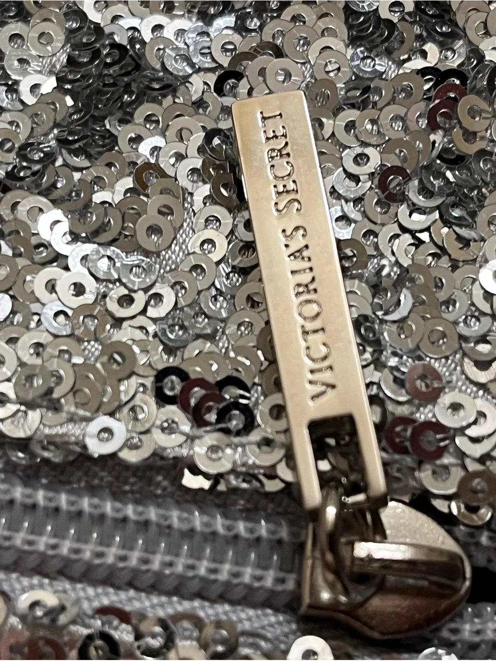 Victoria’s Secret Silver Sequin Women's Clutch Bag
